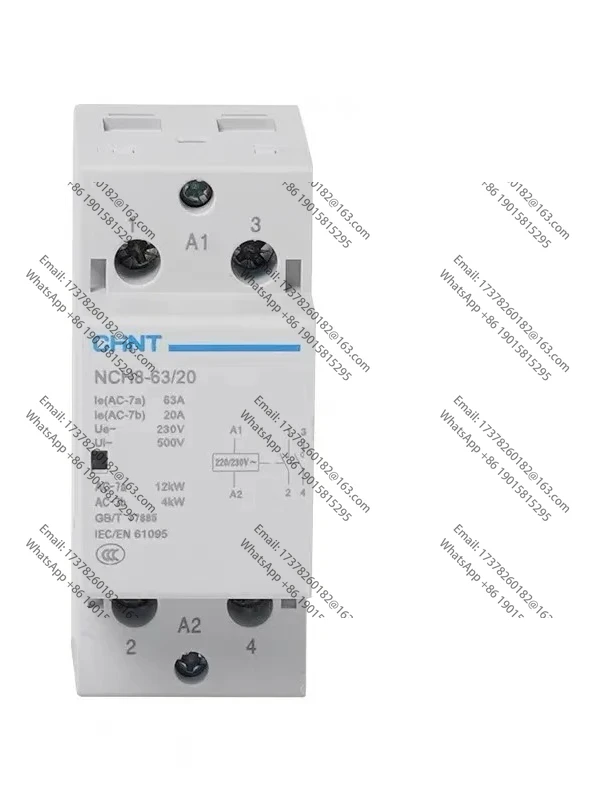 CHINT NCH8 20A 25A 40A 63A Din السكك الحديدية المنزلية التيار المتناوب قواطع 220 فولت 230 فولت 380 فولت 400 فولت 1NO1NC 2NO 2NC 4NO 1 واحدة 3 ثلاث مراحل