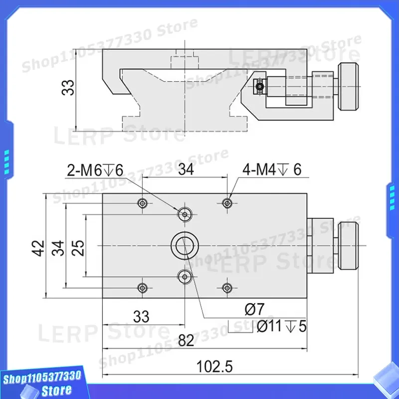 Rigid Locking Handwheel Bracket with Solid Rail Optical Base Movable Dovetail Block Lock for Precision Alignment 1 Year