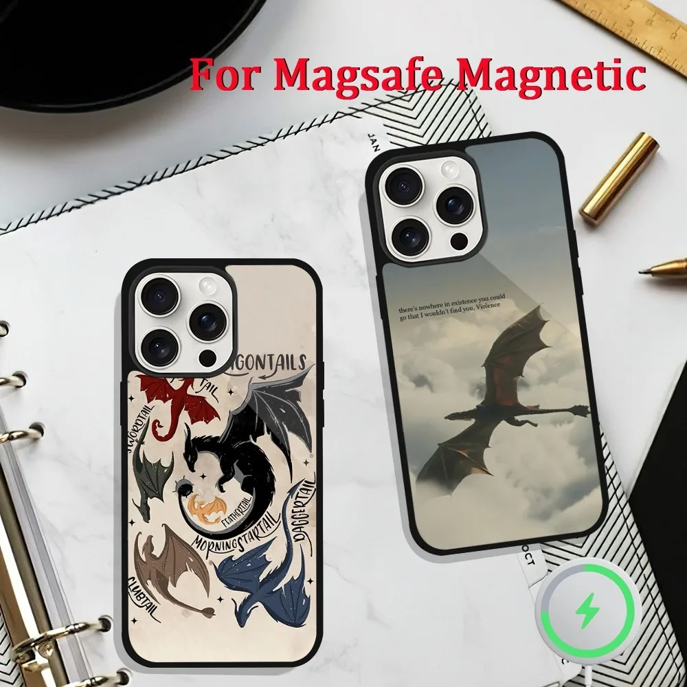 F-Fourth W-Wing Dragon Phone Case For iPhone 11 13 12 14 15 Plus Max Pro Magsafe Magnetic Wireless Charging shell