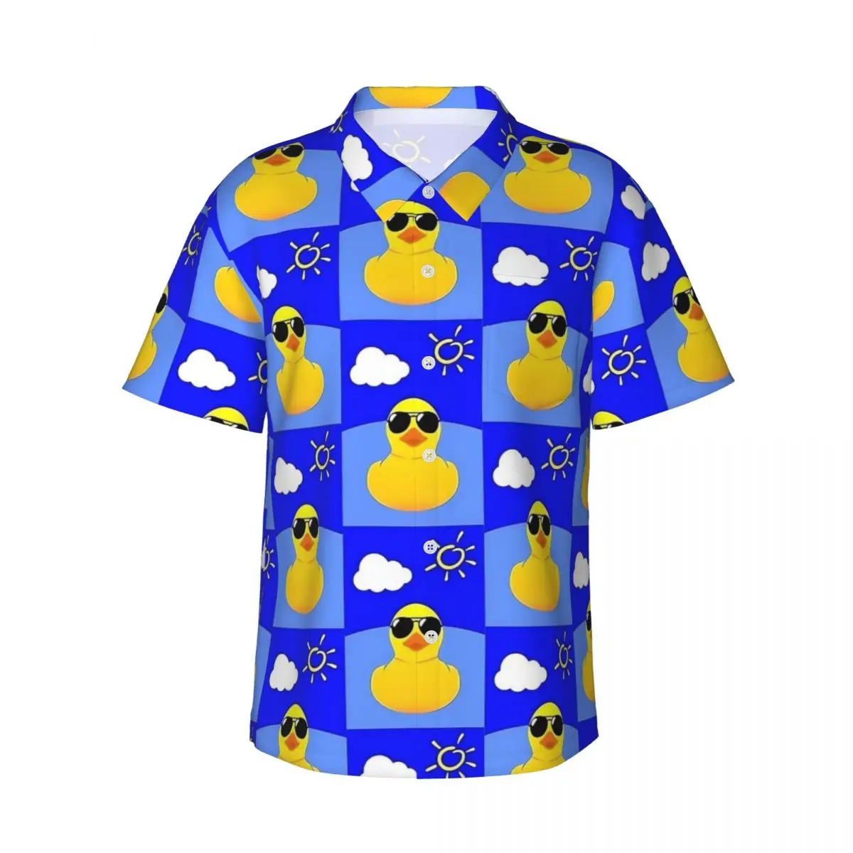 

Rubber Ducks Vacation Shirt Funny Animal Hawaiian Casual Shirts Men Elegant Blouses Short Sleeves Comfortable Custom Clothes