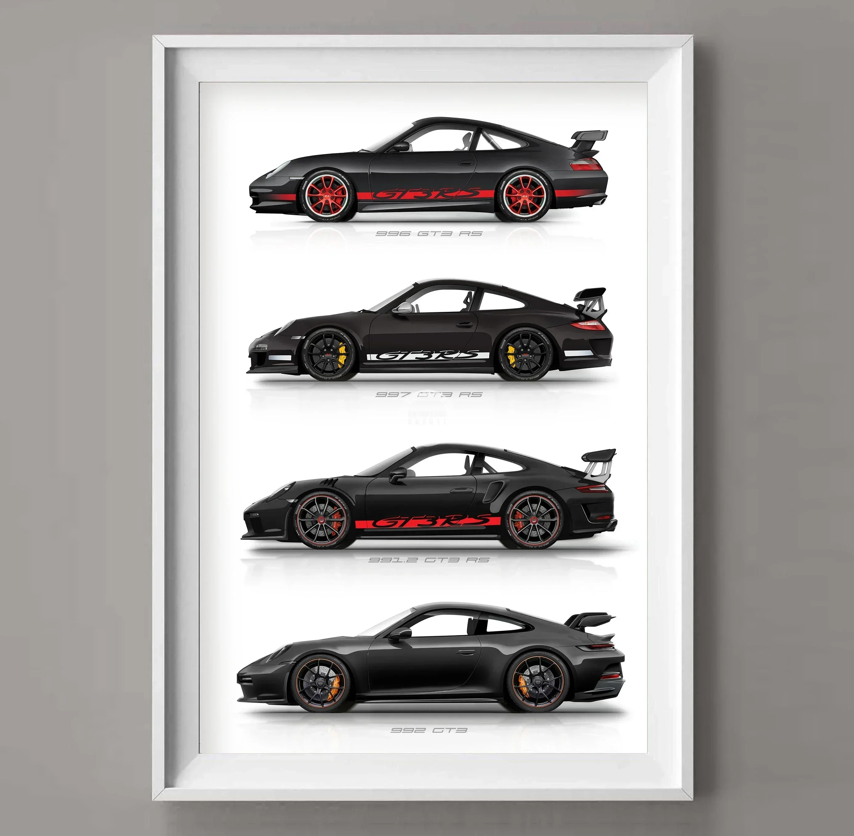 911 GT3 Multicolor SuperCar Generation Poster Canvas Print Painting Home Decor Wall Art Decoration Gift for Car Lover Frameless