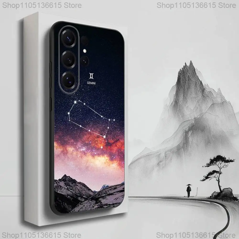 Constellation Art Twelve funda de teléfono para Samsung S25,S24,S23,S22,S21,S20,S10,Ultra,Plus,Lite,FE, funda negra de silicona suave