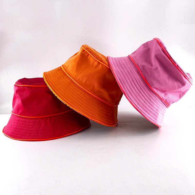 Solid Color Style Beach Cap luminous fisherman hat EL wire Bucket Hats glow in the dark for club rave party wedding props