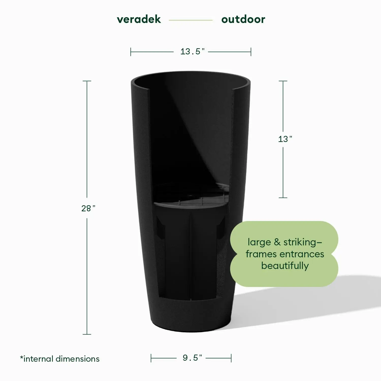 Mason Series Vega Planter - Tall Round Outdoor Planter with Shelf, Customized