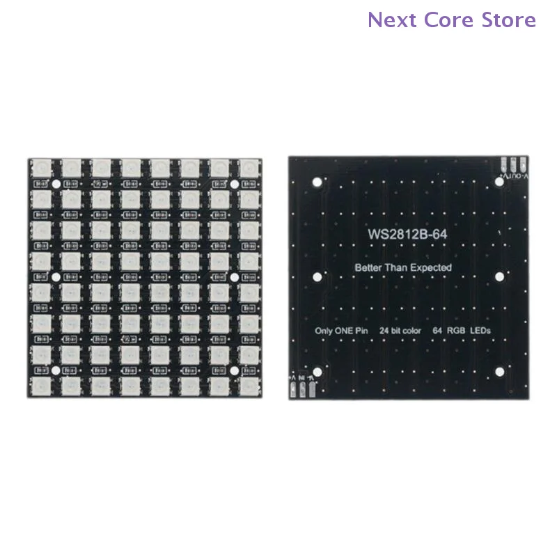 1Pcs 8x8 64 Bit LED Matrix Module Built In Full-color Driver Color Light Development Board WS2812 LED 5050 RGB For Arduino