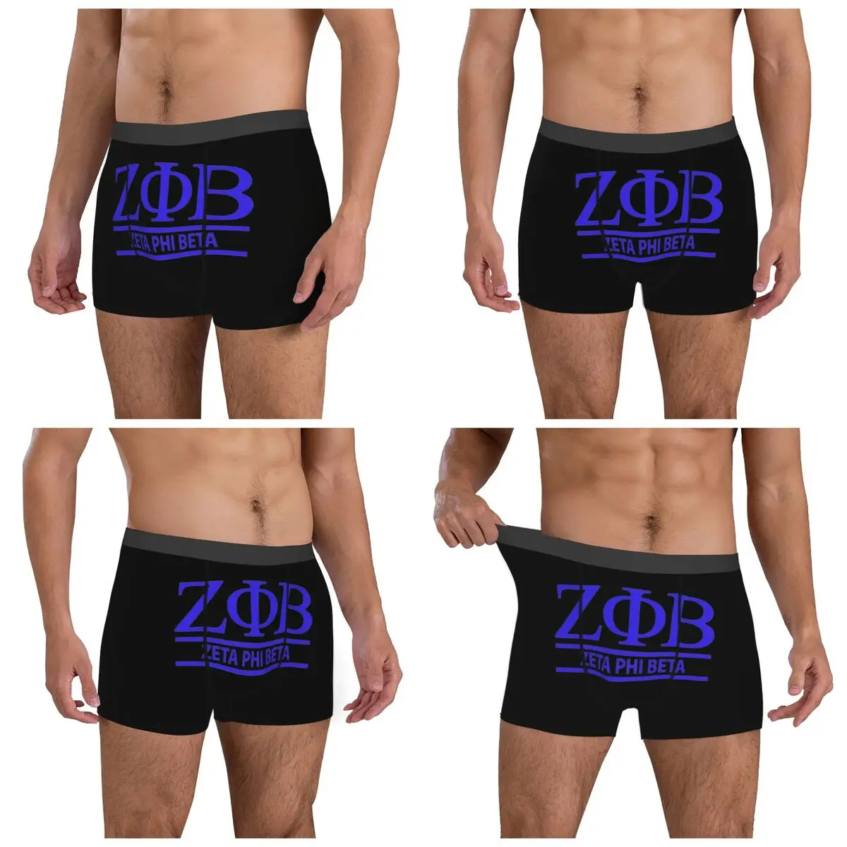 Boxer Underpants Shorts Zeta Phi Beta Greek Letter 1920 ZOB Panties Male Ventilate Underwear for Homme Man Boyfriend Gifts
