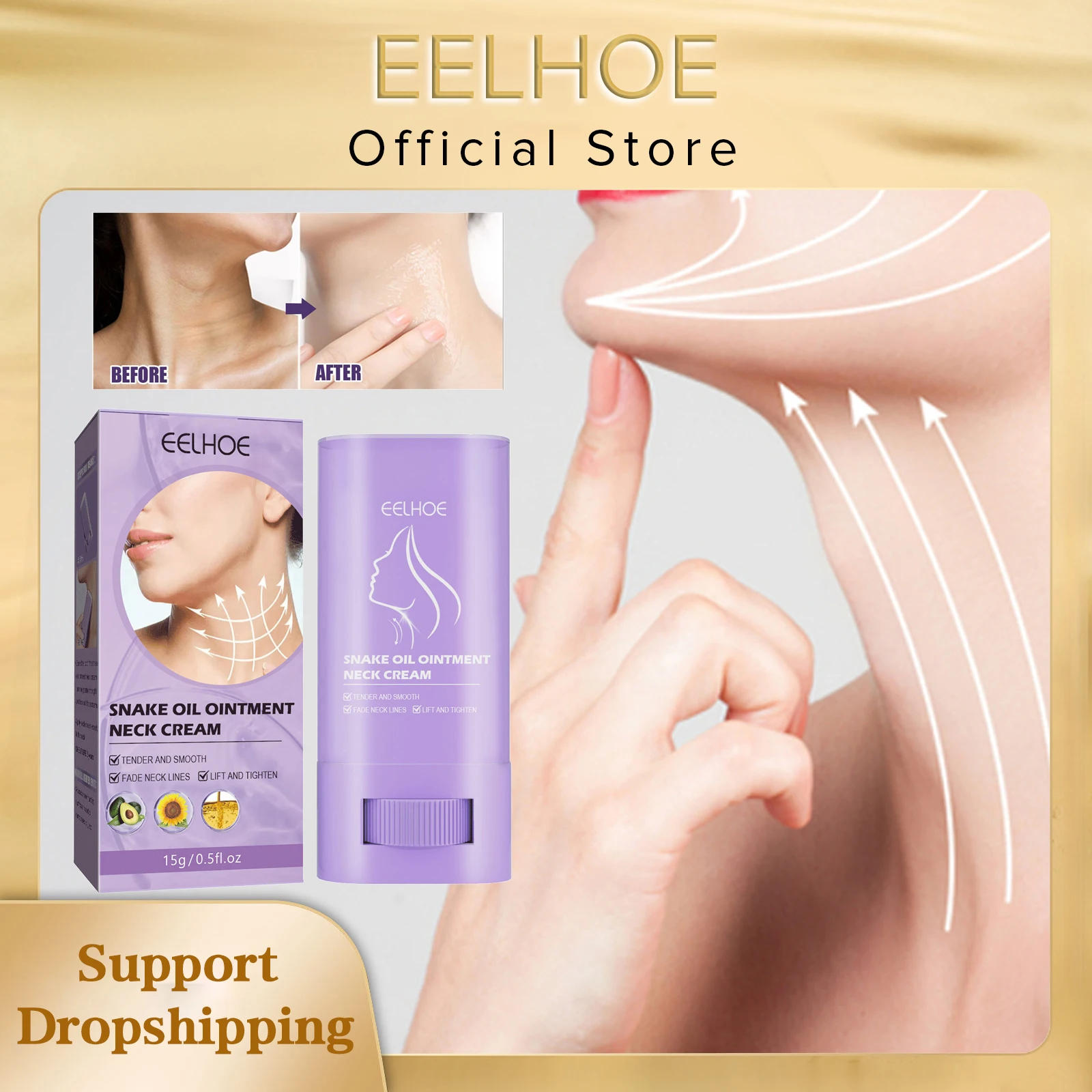 EELHOE Neck Firming Cream Tightening Brightening Neck Skin Anti Wrinkle Repair Fine Lines Smooth Neckline Facial Whitening Cream