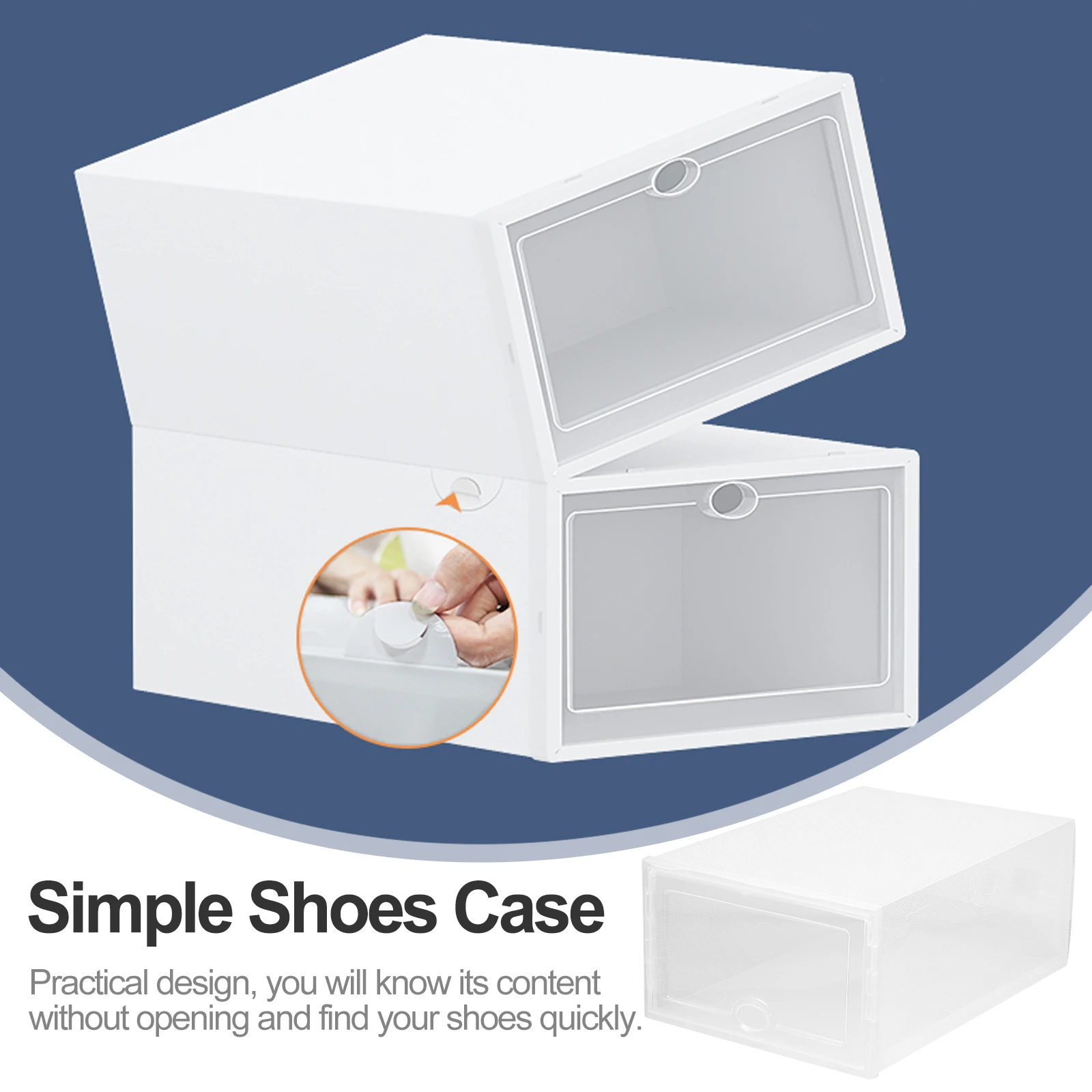 

6 Pcs Transparent Shoe Box Case Drawer-style Shoes Container Rack Plastic Organizer Simple