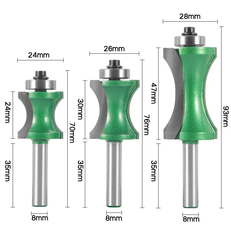 1PC 8mm Shank Finger Nail Router Bit Woodworking Milling Cutter Tool Carbide Cutter End Mill Slotting Bit for Wood