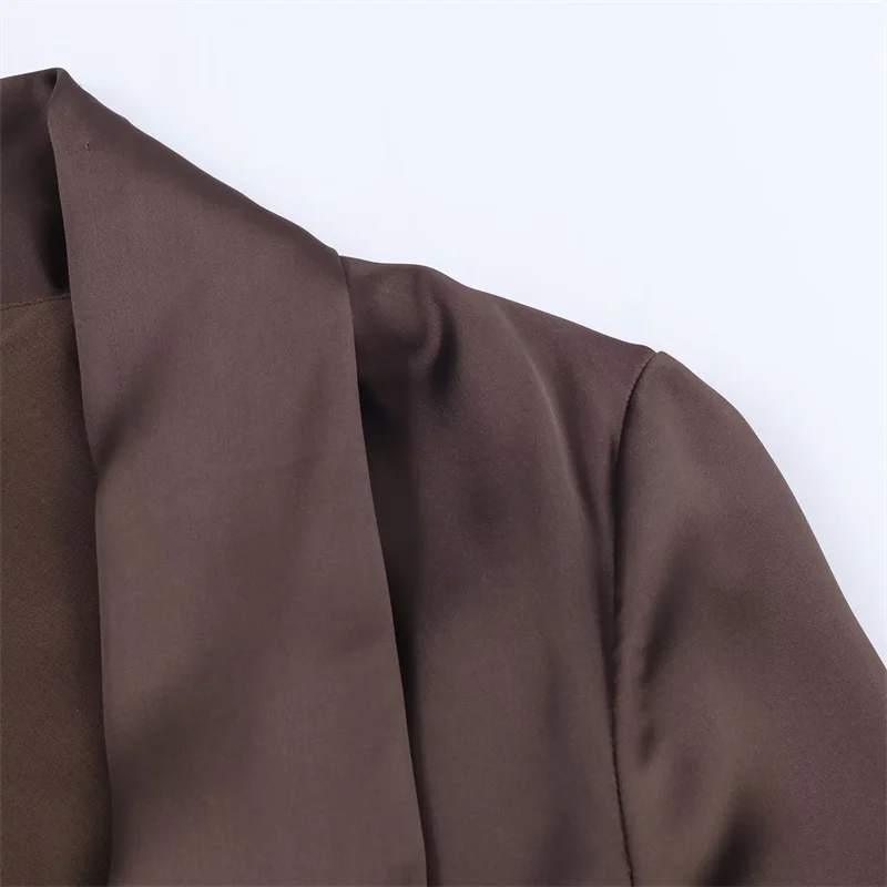 Women's High-Street Chic Satin Scarf Dress Autumn/Winter 2025 New Collection Fashionable Streetwear