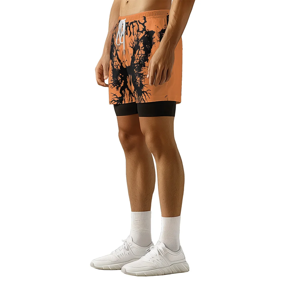 2024 New Original design Summer Butterfly Graffiti Trend Style 3D High Print casual flag basketball style shorts