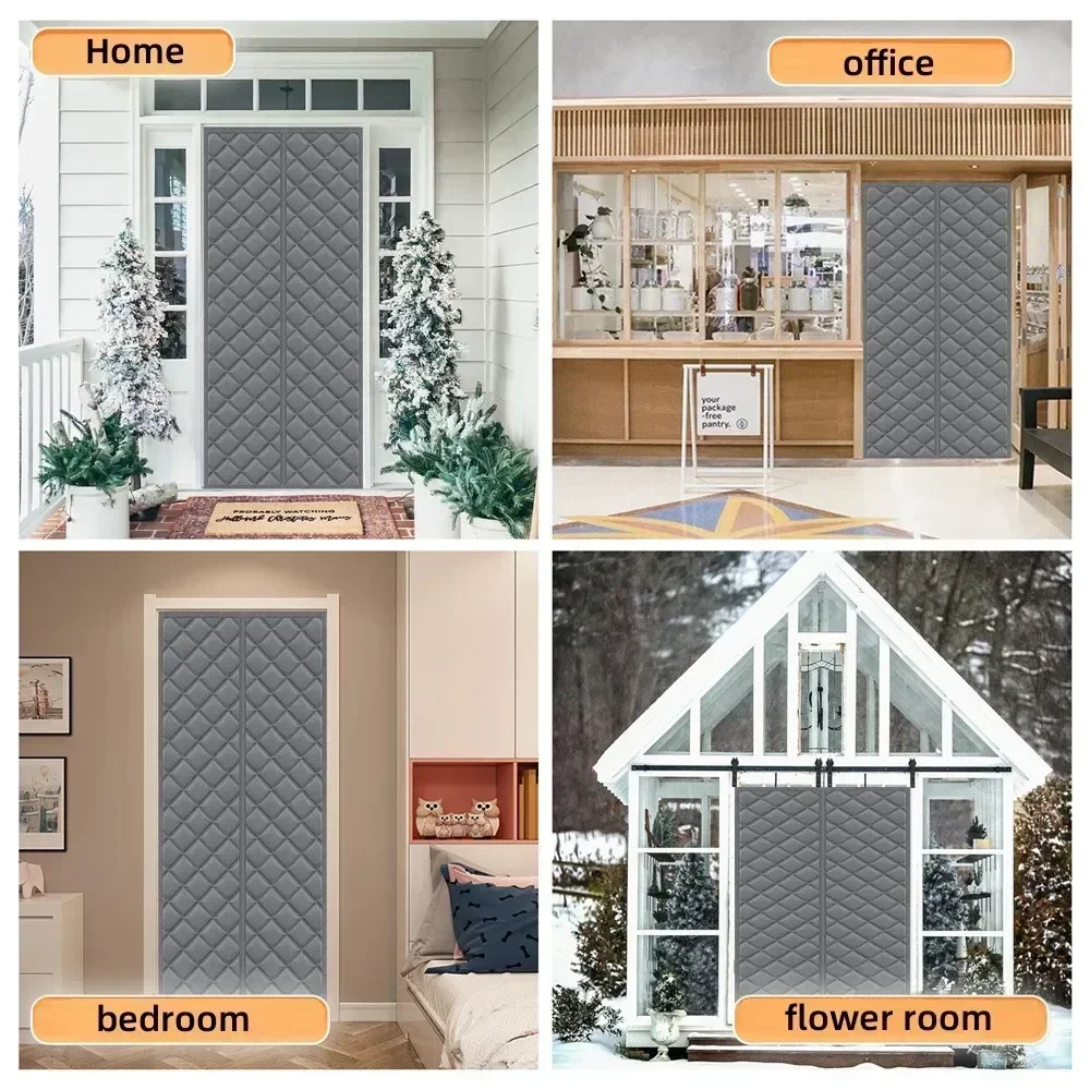 ستارة باب شتوية سميكة، ستارة باب قطنية مقاومة للدفء والبارد، عزل مغناطيسي، ستارة باب منزلية مقاومة للرياح