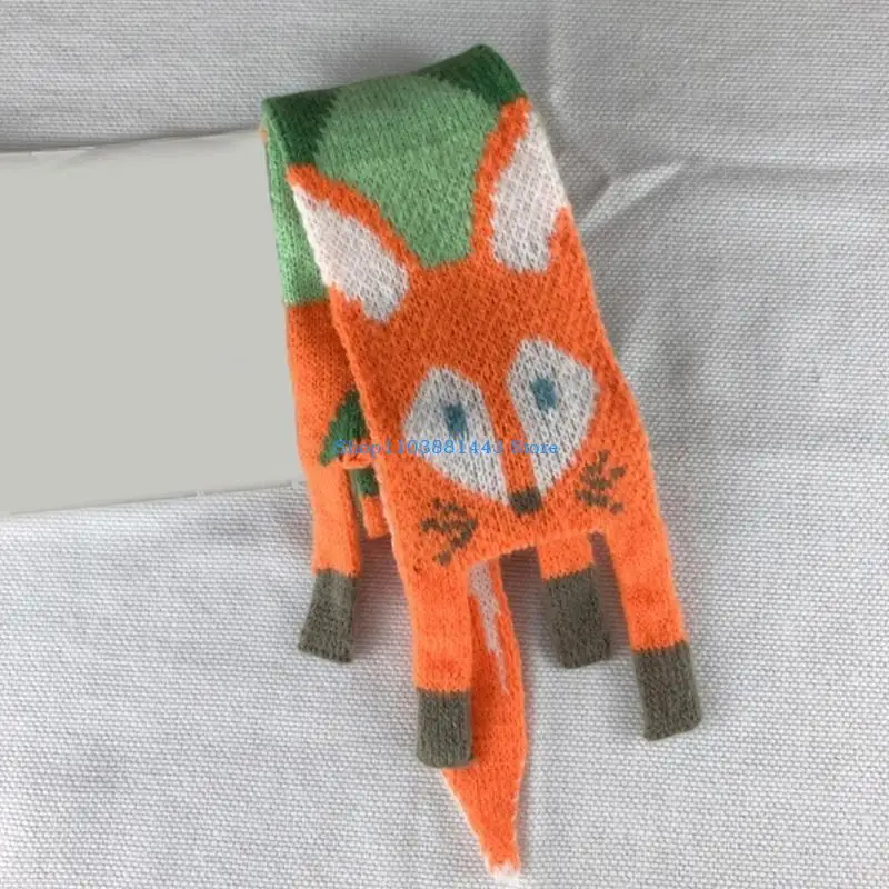 Q6RE Mooie gebreide dierensjaal Winter essentieel voor kinderen en vrouwen, zacht en gezellig halsdoekkledingaccessoire