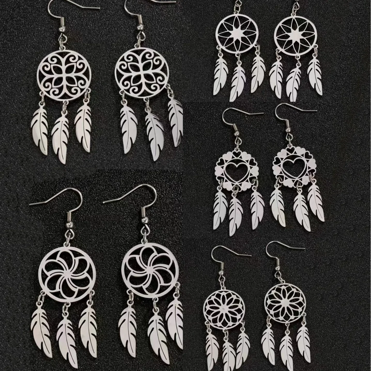 

A titanium steel feather fringed earring, the hollow flowers are exquisite and versatile, the texture is advanced and not easy to fade, the agility shows the temperament, and it is super suitable for daily wear.