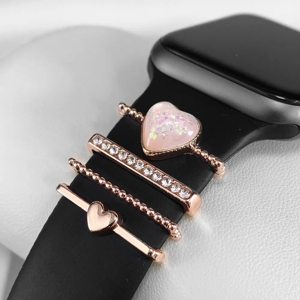 Dekoration für Apple Watch Band, Diamant-Smartwatches, Silikonarmband, Zubehör für IWatch/Galaxy Watch 4/Classic/3 Armband
