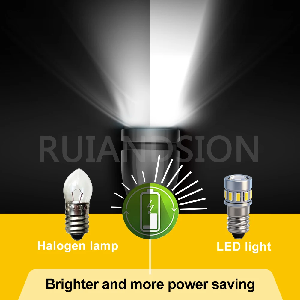 Ruiandsion E10 Mini LED Light CANBUS Error Free Maglite Upgrade Bulb for AA/D Cells Flashlight 6-30V Replacement Lamp 2Pcs view 6