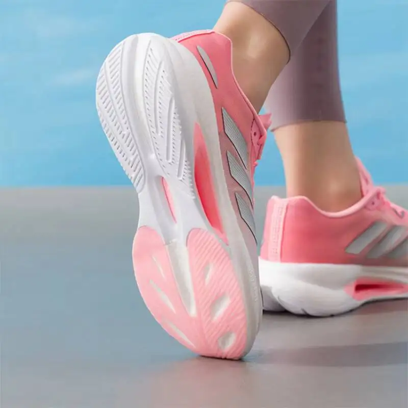 Popular Adidas  Gradient Pink White Cushion Running Shoes Breathable Mesh Shock Absorbing Women Athletic Sneakers  KJ2763