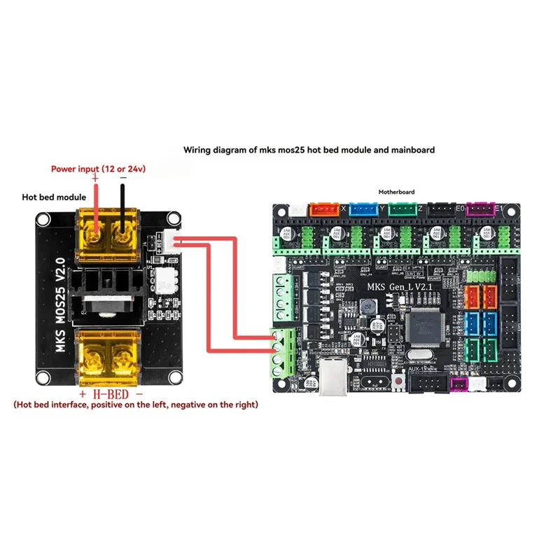 Well Made-MKS MOS25 3D Printer For Heating-Controller Parts For Heat Bed Extruder MOS Module With 25A Big Current Support