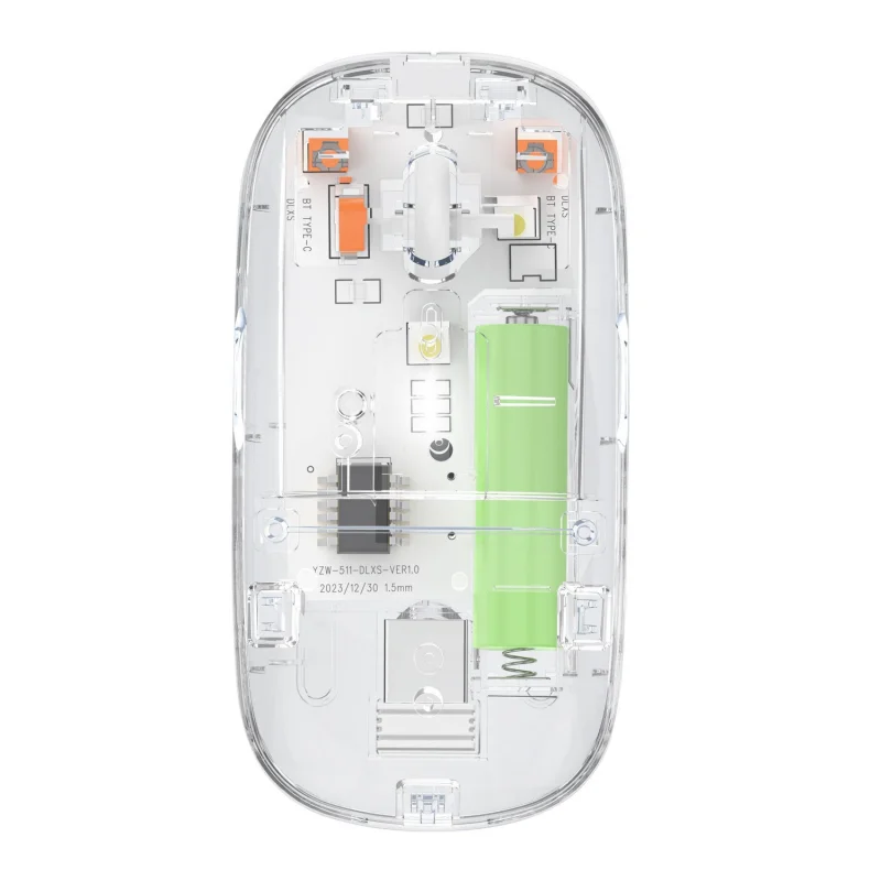 Gaming Mouse Transparent Double Mode 2.4G Bluetooth Wireless Computer Mice for Huawei Laptop PC Mac Silient Mice Rechargeable