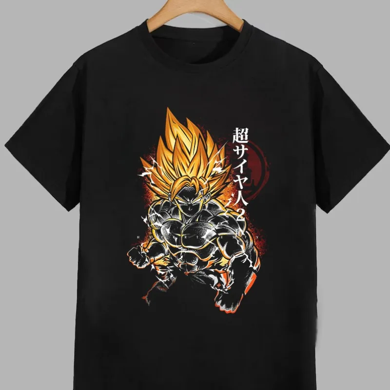 Koszulka męska Goku Dragon Ball Z Kamehameha z krótkim rękawem Super Saiyan letnia bawełniana damska koszulka streetwearowa casual wysokiej jakości top