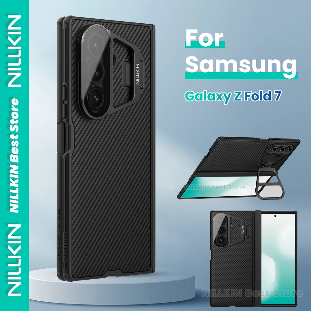 Nillkin สําหรับ Samsung Galaxy Z พับ 7 กรณีฝาครอบกล้องโปร่งใสขาตั้งบานพับการป้องกันแบบรวมทุกอย่างเคสพับกันกระแทก