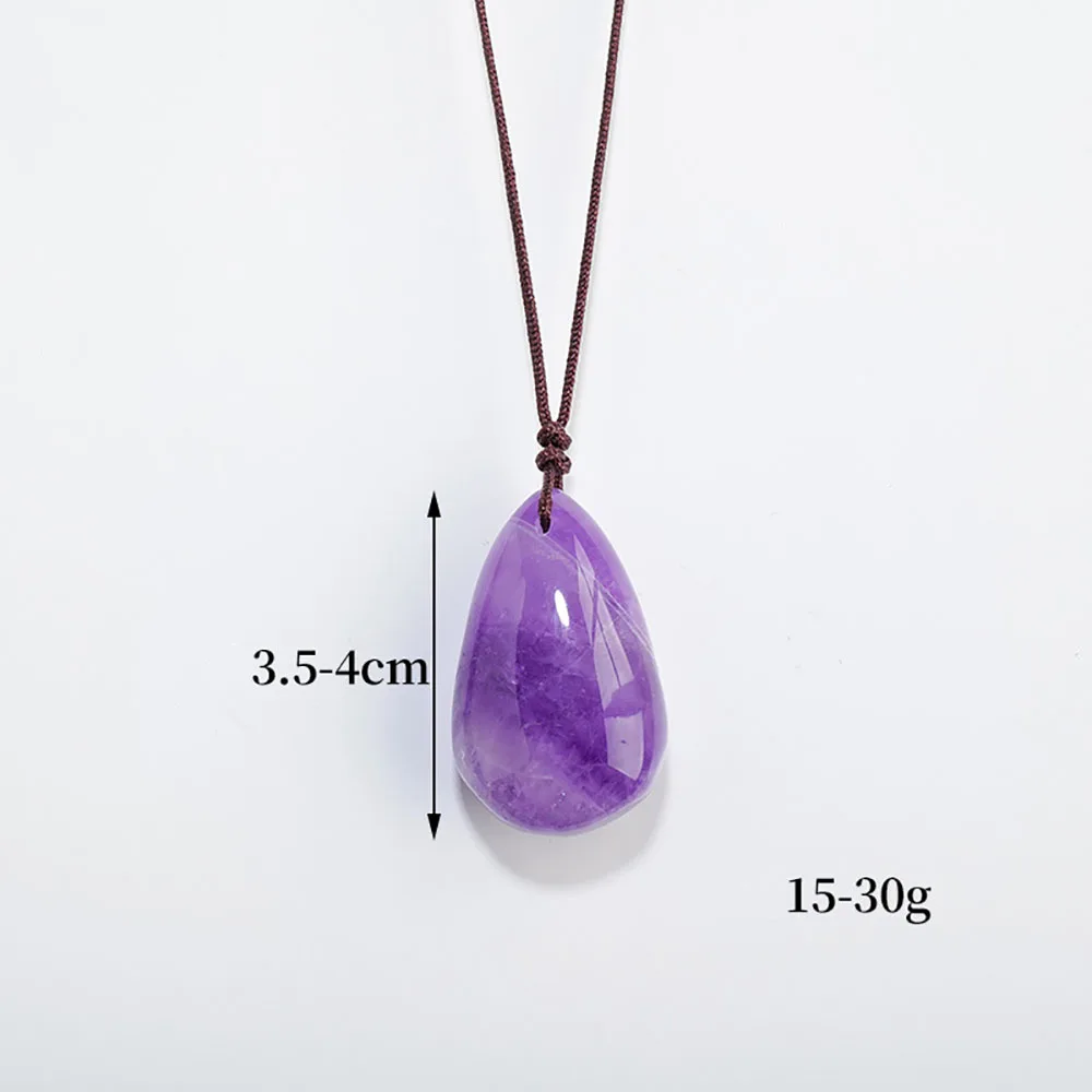 Natural Crystal Quartz Pendant Water Drop Healing Crystals Amethyst Tiger Eye Stones Citrine Lapis Lazuli Chakra Charms Necklace