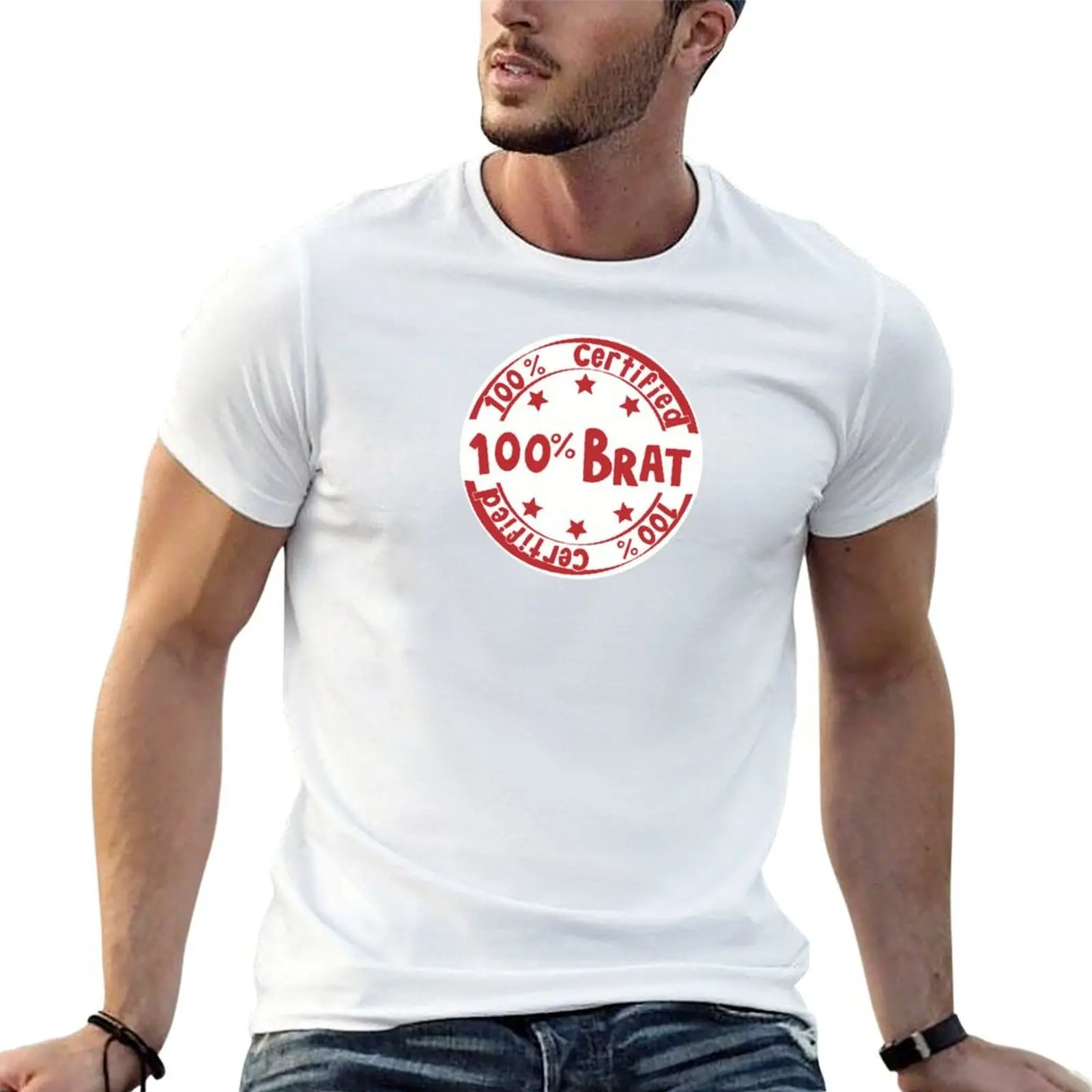 

100% Certified Brat Stamp T-Shirt t shirts for man cotton t shirts for man graphic vintage T-Shirt