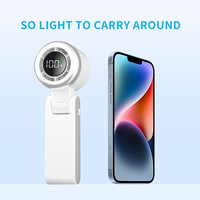New high-speed handheld fan portable mini folding digital display hanging neck USB charging small fan essential for summer