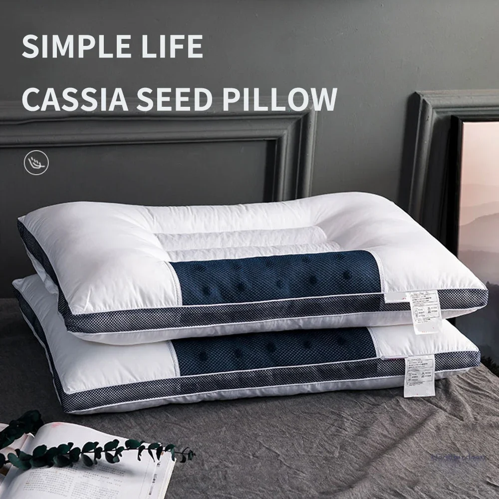 

Limited Real Cassia Bed Pillows For Sleeping 100% Cotton Cover With Filling Bilateral Pillow Neck Cervical Pain Core Magnet