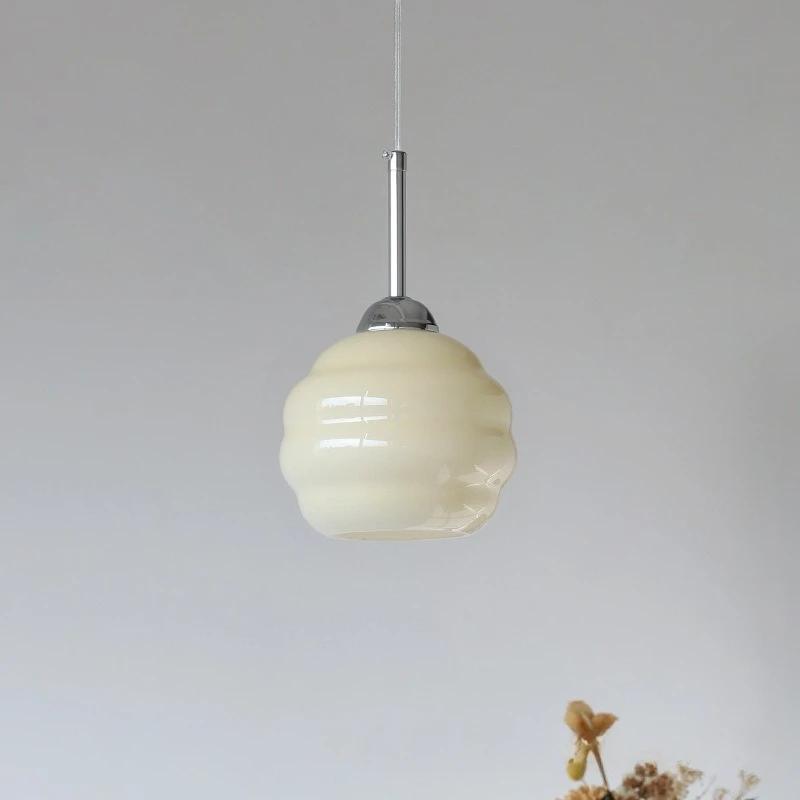 

French Vintage Chrome/bronze Iron Art Pendant Light Rotundity Glass Chandelier Living Room Bedroom Restaurant Cafe Hanging Lamp