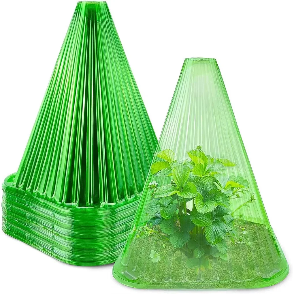 30pcs Garden Plant Cloches Cover Reusable Square Plant Growth Box Against Snails/weather Influences Green Plant Protection Cover