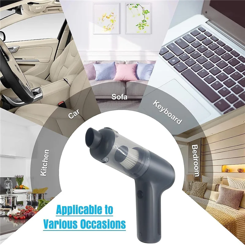 ハンドヘルド掃除機コードレス、車用掃除機ポータブル充電式3 in 1ダストバスター&エアブロワー&ポンプ、5.5Kpaハンド