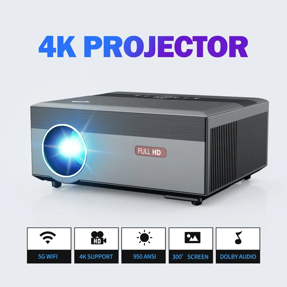 12000 Lumens Projector  WiFi Bluetooth Projector 4K Full HD  Outdoor House Projector