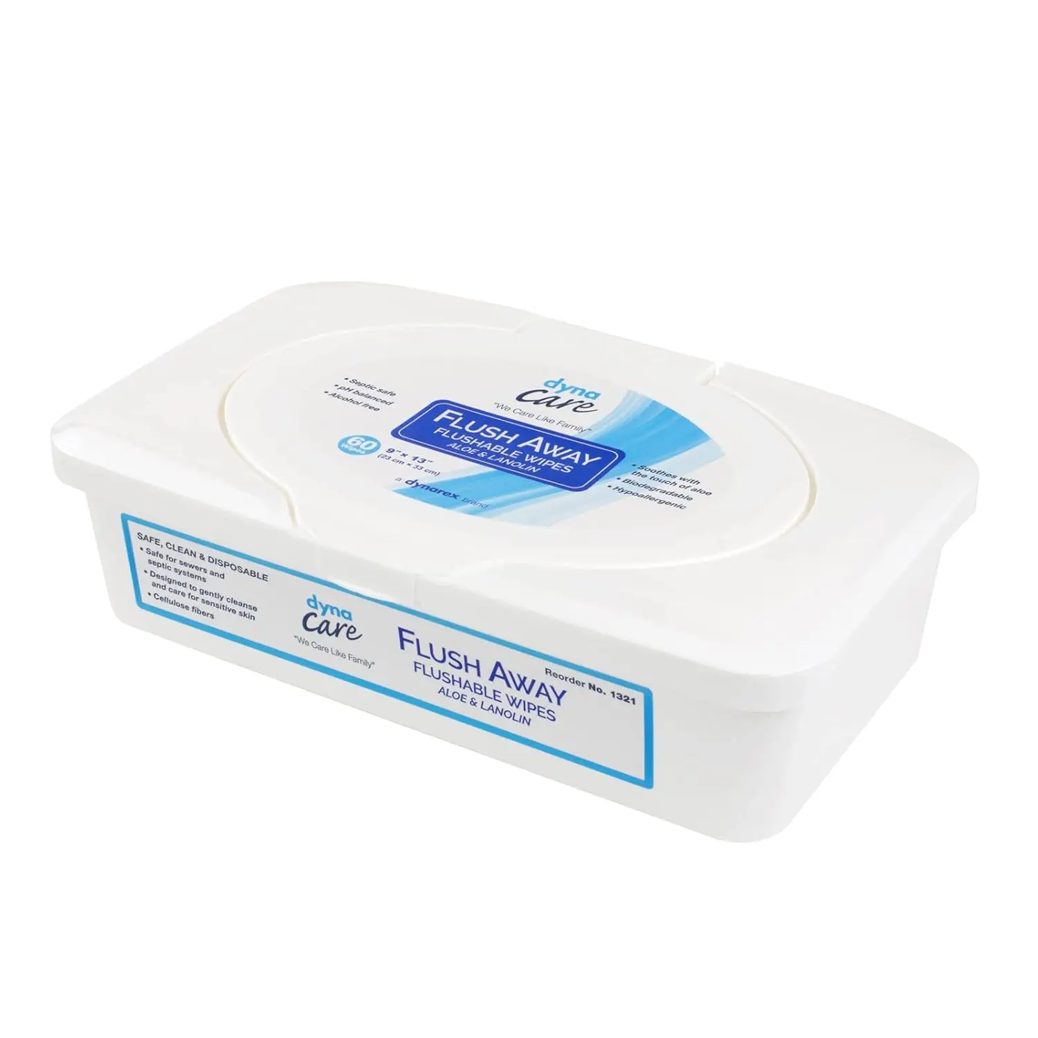

Flushable Adult Bathroom Wipes, Alcohol-Free & Septic Safe, Large 9x13 Inch, 60 Count Tub (Packaging Varies)