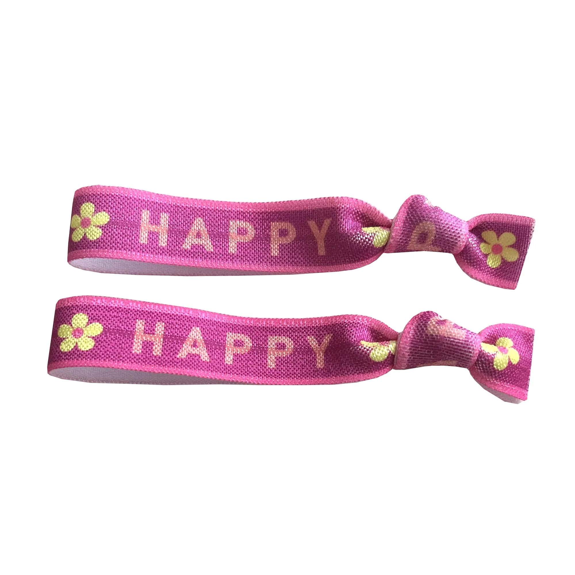100 Stück Happiness AMOUR LABELLE geknotetes Haargummi-Armband Good Vibes Carpe Diem Love Print Pferdeschwanzhalter Gummiband-Armband – Detail 14