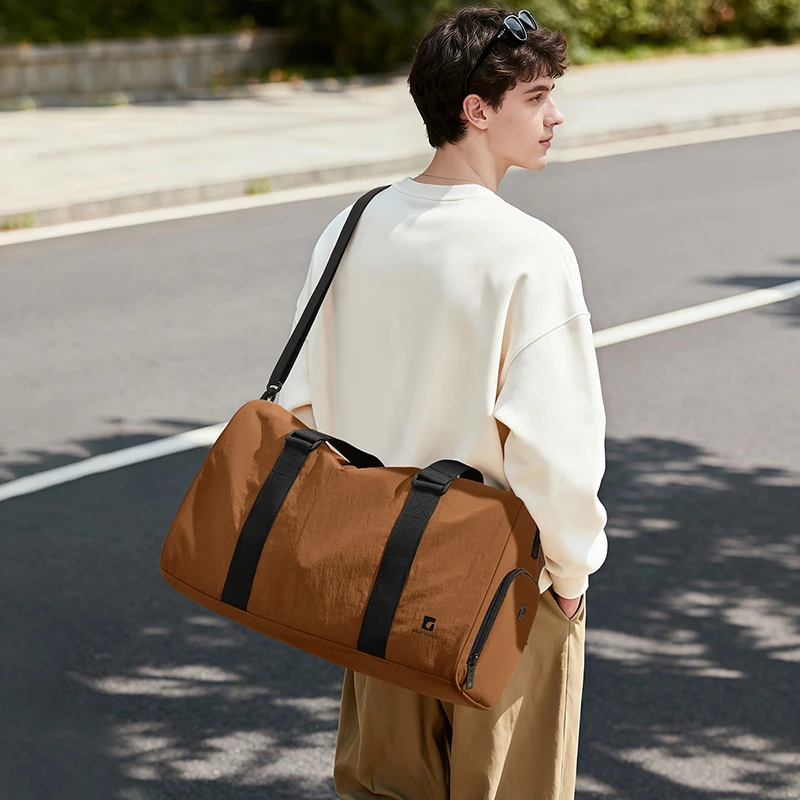 GOLF QUALITY Large Capacity Travel Bag Waterproof Foldable Duffel Versatile Handbag Lightweight Sand Brown Luggage for Travel view 6