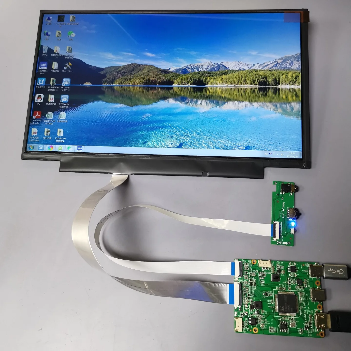 Kit de módulo de exibição de tela sensível ao toque de 12 polegadasTPM USB-C IPS FHD 1080P Touch capacitivo de 10 pontos 5V Plug Play para Raspberry Pi Arduino
