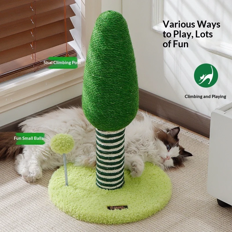 Rascador vertical para gatos de sisal y pino, resistente y duradero - imagen 3
