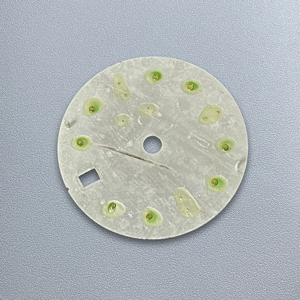 28.5mm 3D S Logo Meteorite GMT Dial Fit NH34 Japanese Movement Ice Blue Luminous Watch Modification Accessories