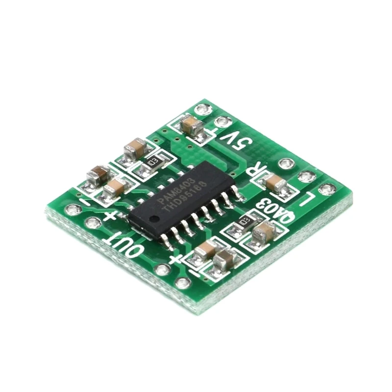 Placa Amplificadora Digital PAM8403, Módulo 2, 3W, Classe D, Entrada 2.5-5V, Fonte Alimentação USB, Super Mini