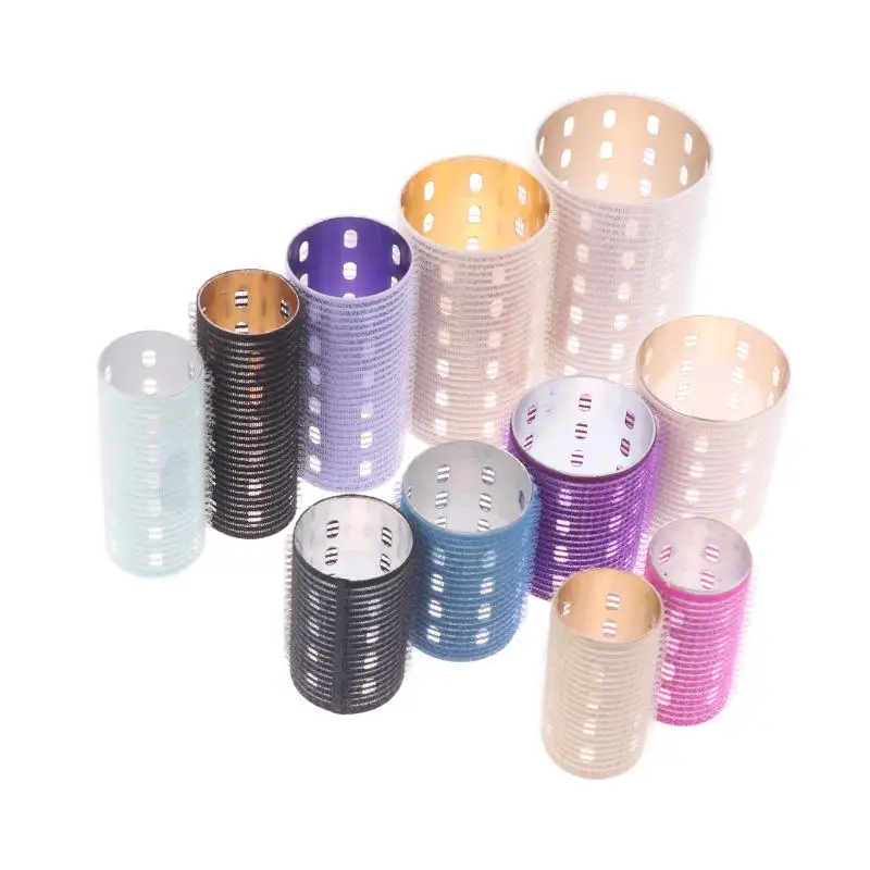 NEW Color Aluminum Core Self-Adhesive Hair Roll Pure Nylon Hook And Loop Roller Self Grip Styling Hot Thermal Volume Curler view 3