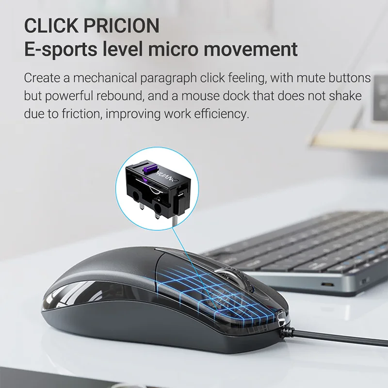 Acer-ماوس ألعاب سلكي مريح ، كتم الصوت ، 1200 ديسيبل متوحد الخواص ، usb ، بصري ، صحي ، للكمبيوتر المحمول ، الكمبيوتر المحمول ، الكمبيوتر