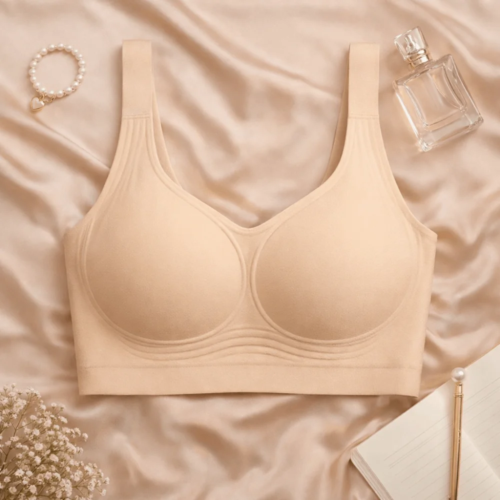 Comfort Adjustable Wireless Bra Push-Up Tank Top Style Seamless Bra Plus Size Anti-Sagging Deep V Bra Gym