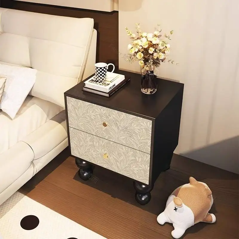 

Designer Vintage Minimalist Dining Bedside Table Cabinets Bookshelf Luxury Bedroom Bedside Table Furniture