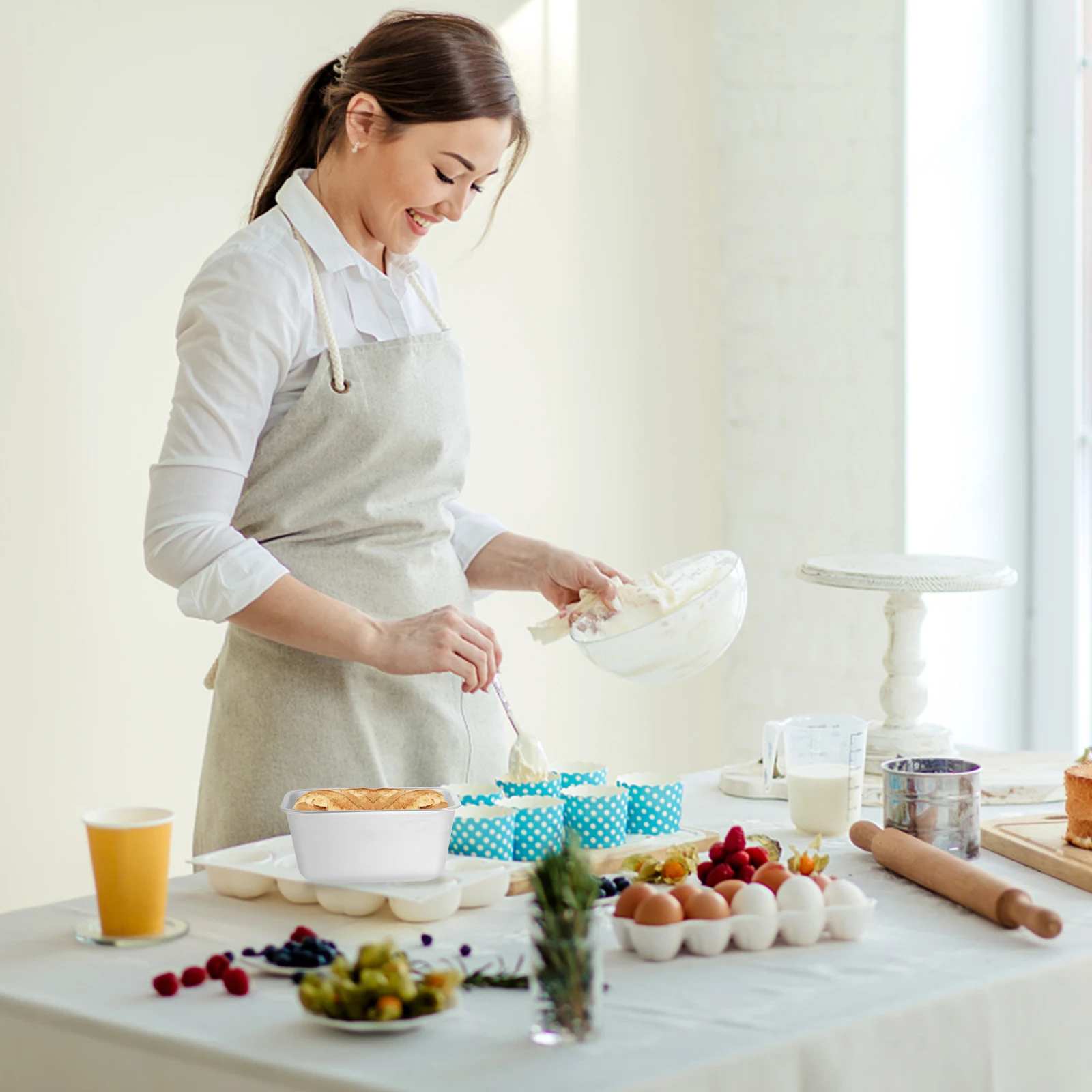 

6 Pcs Rectangular Cake Mold for Baking Bread Pan Soft Tortiera Shapes Cakes Biscuit Mould Tray