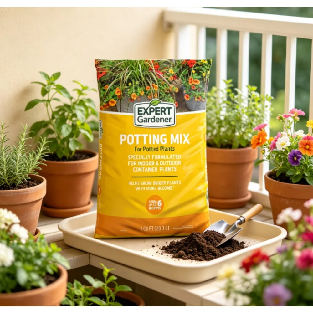 Professional gardener's potting mix, suitable for potted plants, 1 cubic foot, indoor and outdoor soil.