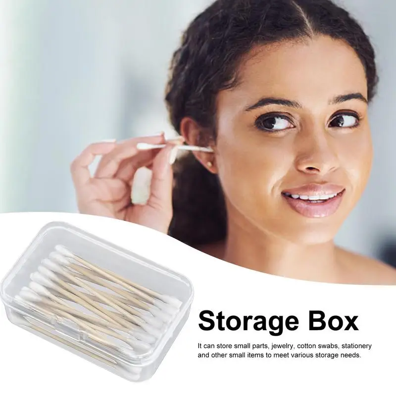 Mini Storage Container Clear Box Containers With Lid Clear Storage Containers Portable And Dustproof For Cotton Swab And Jewelry