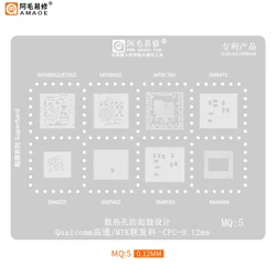 BGA Reballing Stencil Template For Qualcomm MediaTek MTK CPU SM8550 SM7450 SM6225 SM8475 MT8176V MT6983Z MT6895Z MT8795Z RAM496