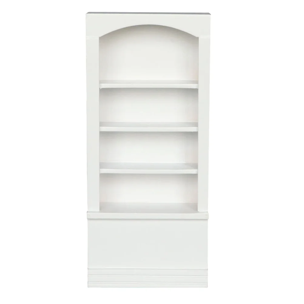 Mini weißes Bücherregal Haus Vitrine Holzmaterial leicht für Heimdekoration Fotografie Requisite Miniatur