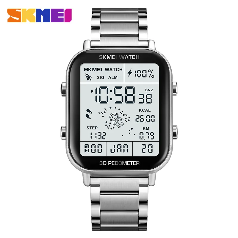 SKMEI 1888 Luxury Digital Watch for Men Calendar Sports Waterproof Stopwatch Countdown Mens Wristwatches LED 1858 Reloj Hombre